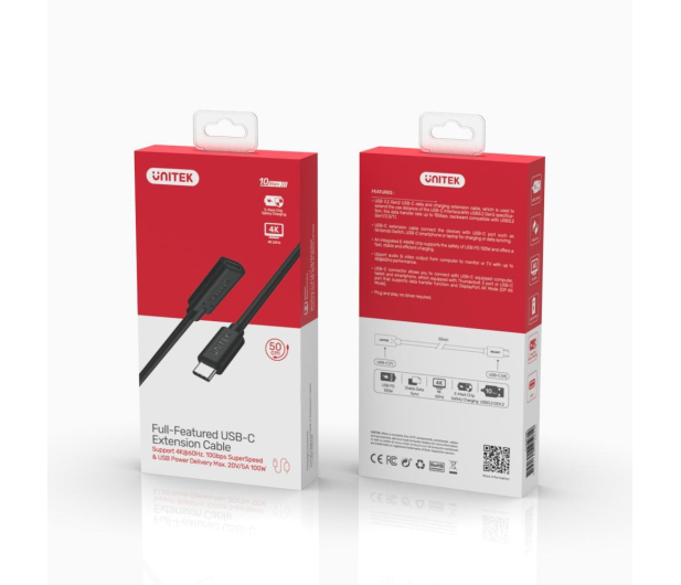 Unitek Przedłużacz USB-C (10Gbps 4K, PD 100W) - 692905 - zdjęcie 4
